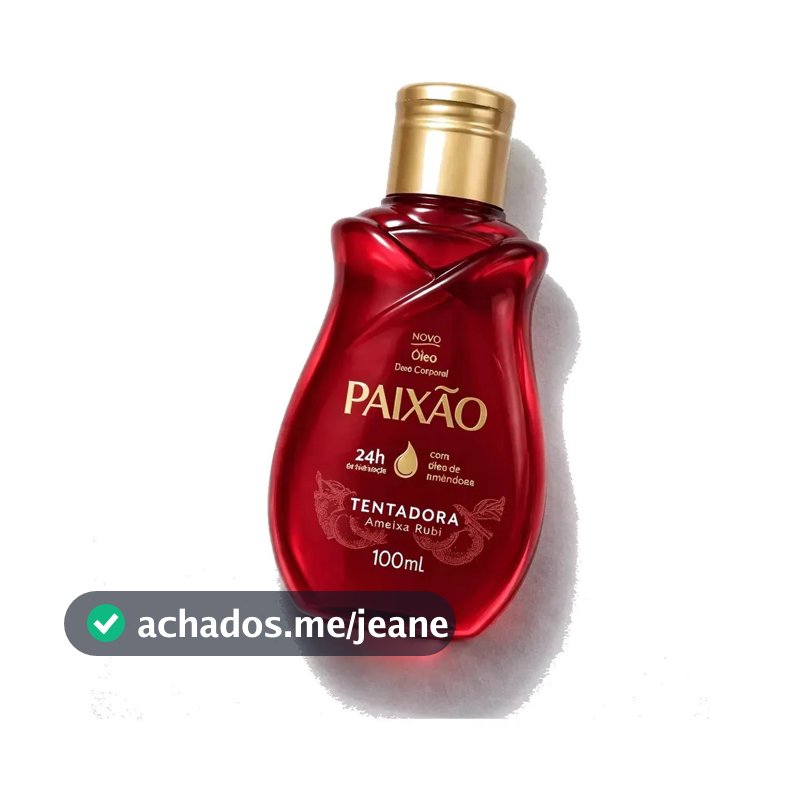Óleo Corporal Tentadora Paixão Frasco 100ml Tentação