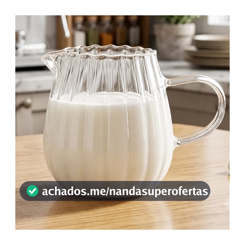 Jarra Leiteira De Vidro Borossilicato Lótus 300ml Hauskraft Para Café e Mesa Posta