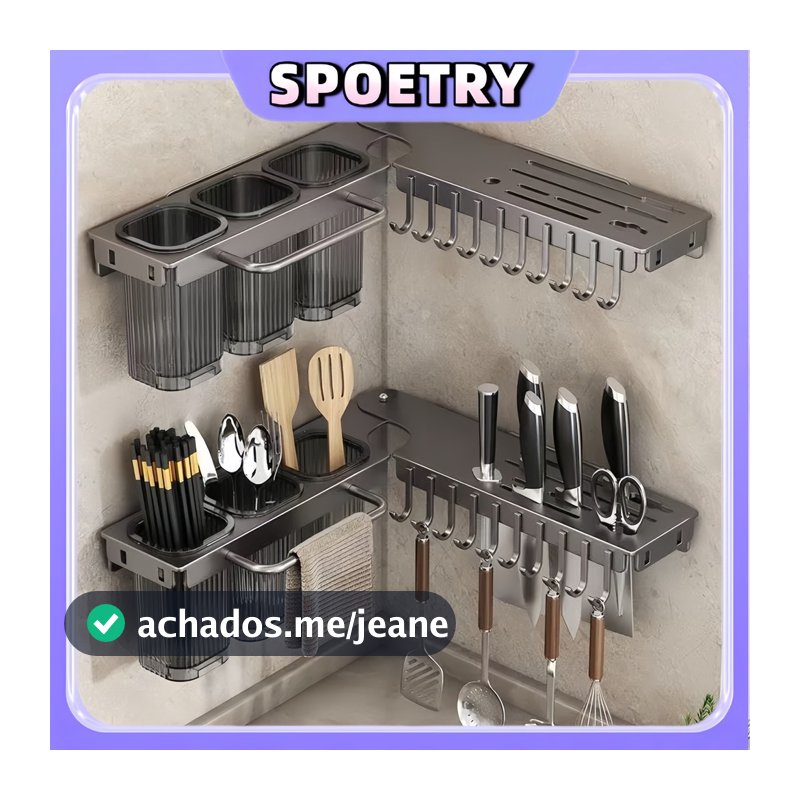 Kit 2 Suporte Para Armazenamento De Facas Ganchos Talheres Utensílios De Cozinha De aço carbono