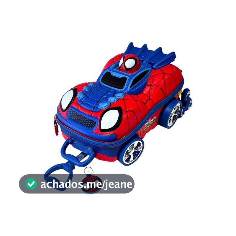 Mochila Infantil Spidey Peter Carro 3D Maxtoy com Rodas Triplas Escolar Marvel Original