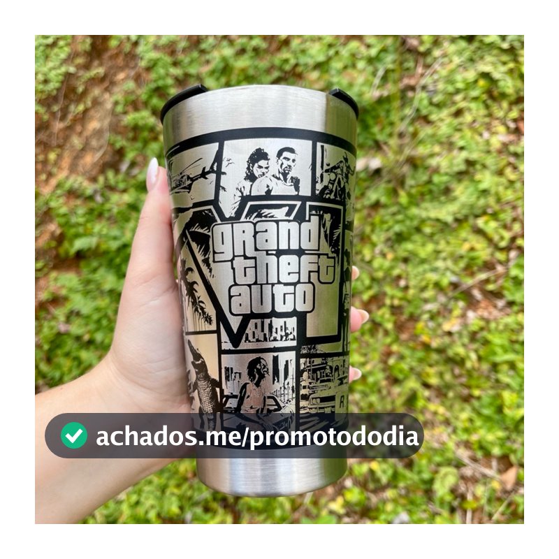 Copo Térmico GTA VI 473ml – Personalizado em Gravação 360° a Laser