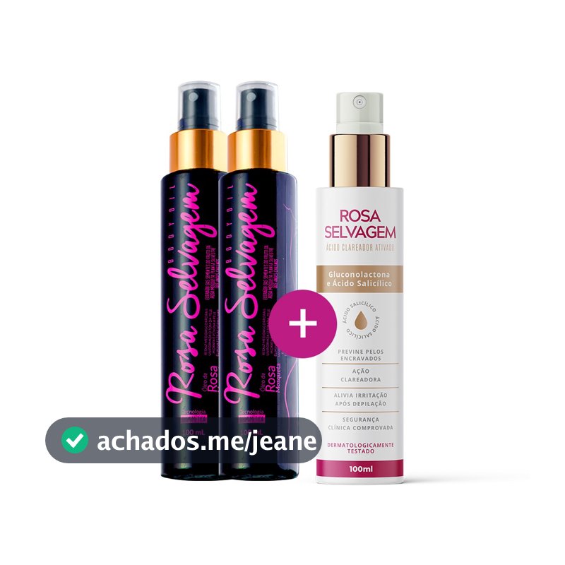 Compre 2 leve 3,  2 Óleos Rosa Selvagem + 1 Ácido