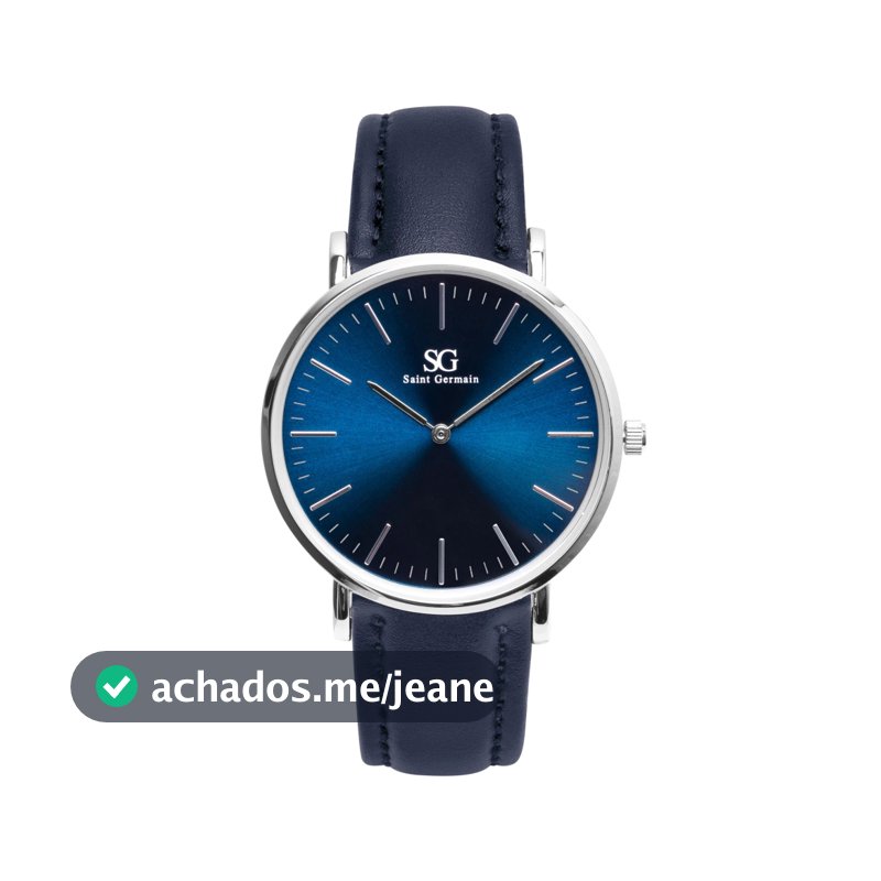 Relógio Masculino Preto Saint Germain Riverdale Blue Silver 40mm -  Fundo Azul