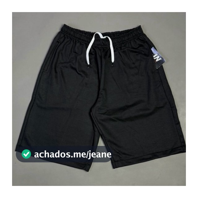 Bermuda Balao/Baggy de Moletom PRETA Basic 100% Algodão Sportlife