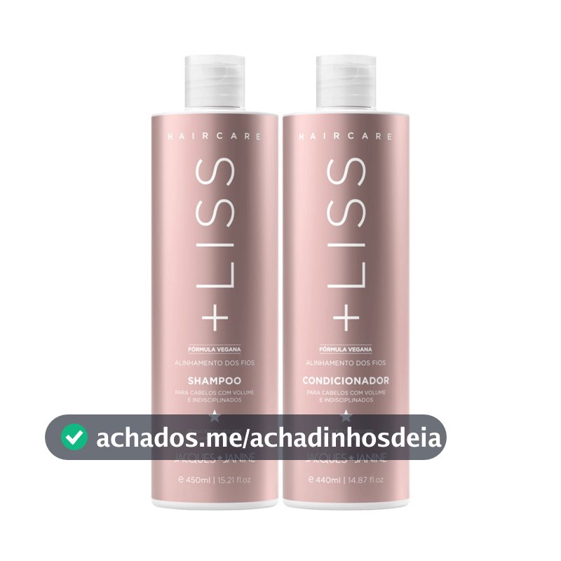 Jacques Janine Hair Care Liss Shampoo Sem Sal 450ml Condicionador Leave-in 440ml Brilho Reduz Volume