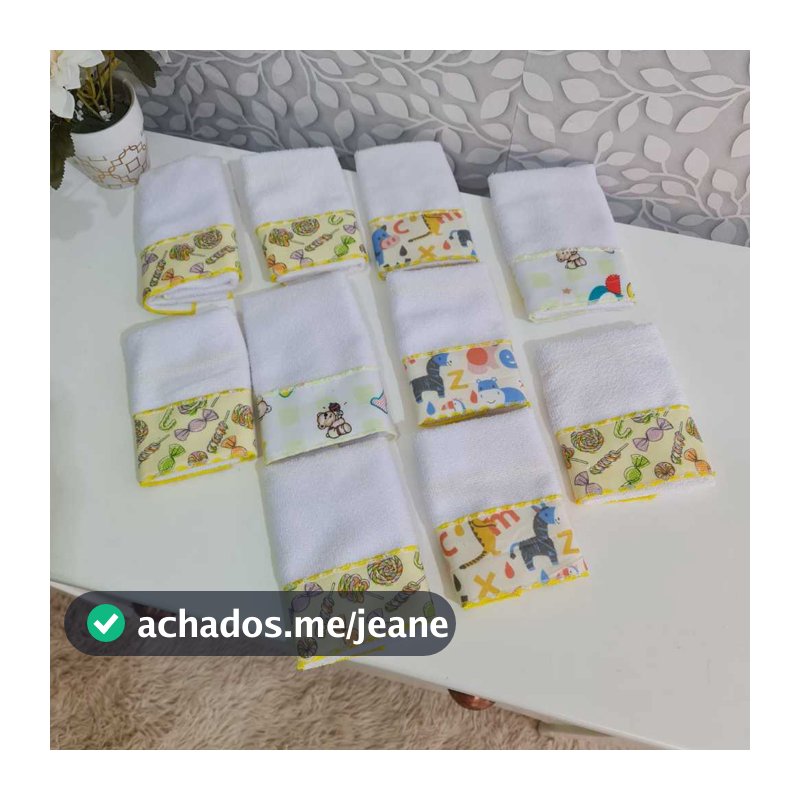 Toalhinhas Enxoval Maternidade  do Bebe Ombro e Boca Kit Com  10 Peças