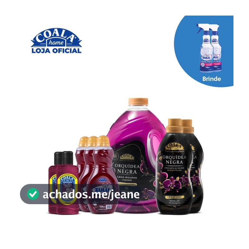 Kit Coala Mega Limpeza Perfumada Orquídea Negra  - 8 itens + Brinde 2 Passa Fácil Zulu Perfumes