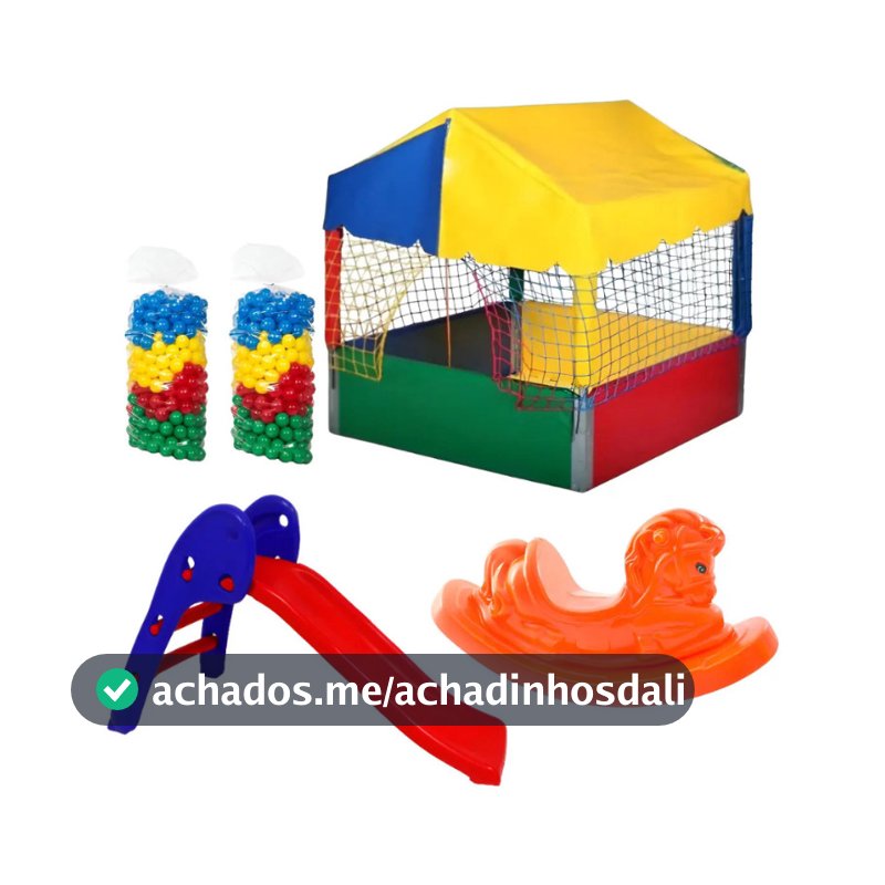 Kit Playground Infantil - Escorregador Baby - Piscina Com 100 Bolinhas