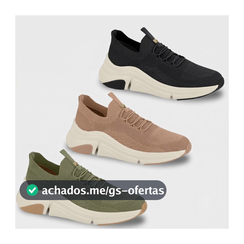 Tênis Feminino Modare Knit Casual Esportivo UltraConforto Leve Confortável Moderno