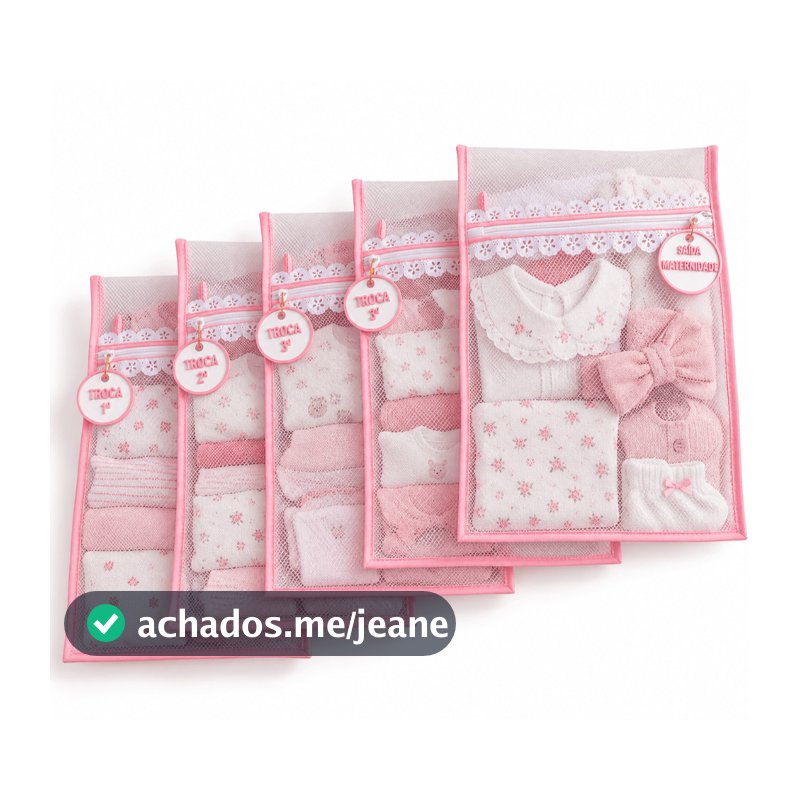 Kit 5 Saquinhos Organizadores de Mala Maternidade para Bebê | Várias Cores