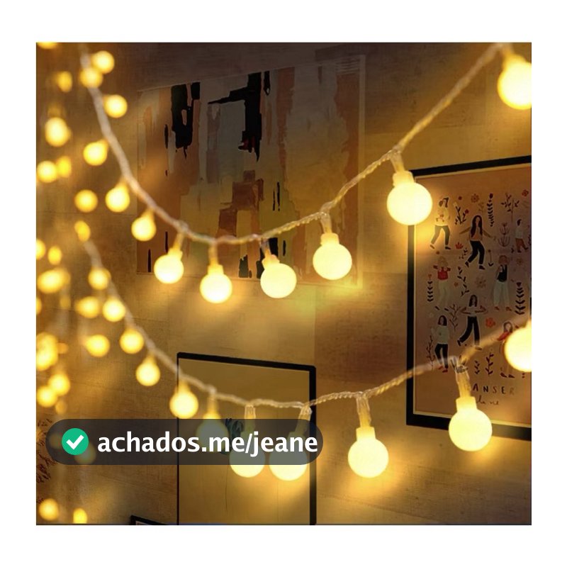 Cordão Luminária Fio C/ 20 LEDS 3 Metros Para Decoração
