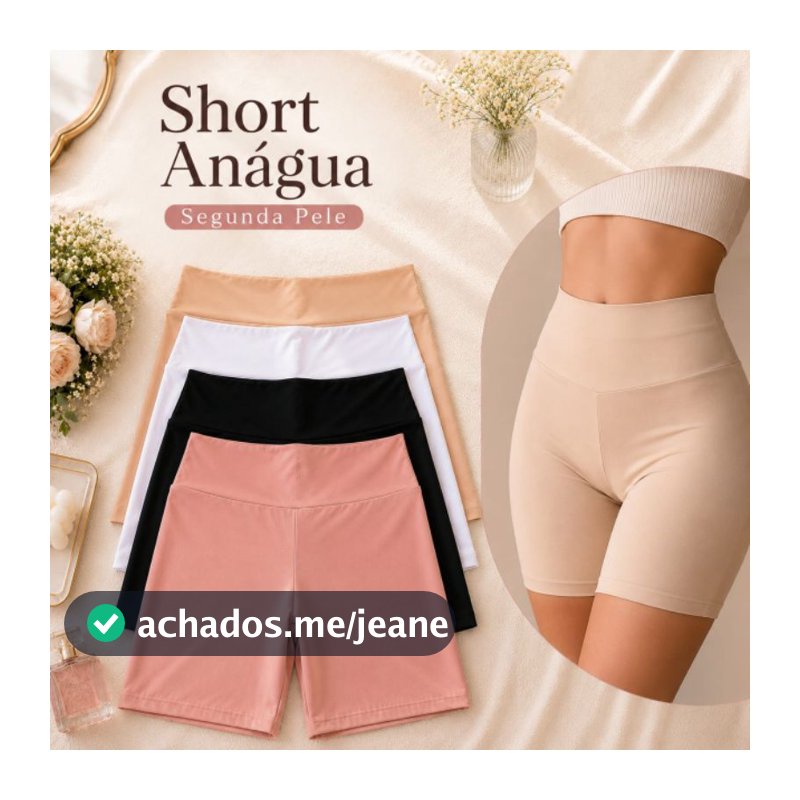 Kit Short Anágua Feminino Segunda Pele Microfibra Cintura Alta Para vestidos Saia Sem Marcar