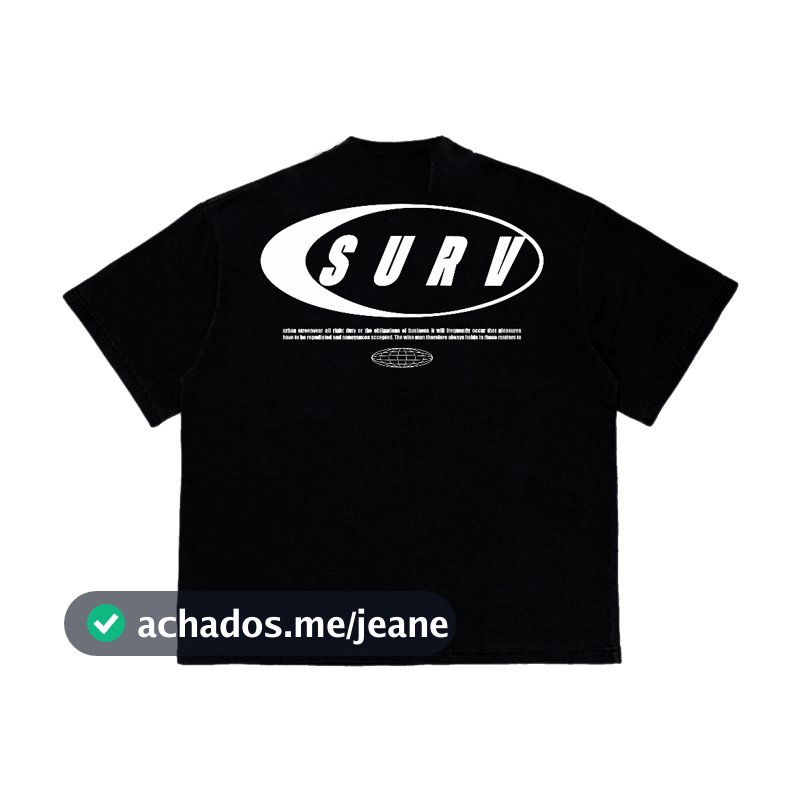 Camiseta Oversized ESCRITA Streetwear PRETA 100% Algodão Alta Qualidade Modelo Streetwear Grande