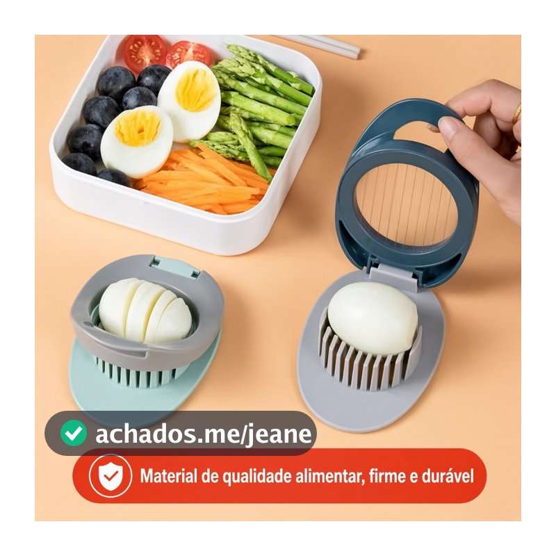 Fatiador de Ovos em Aço Inoxidável Cortador para Ovos Cozidos Frutas Macias Saladas Sanduíches e Cozinha