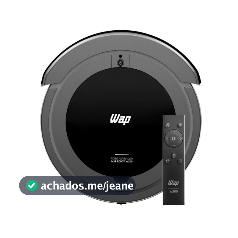 Robô Aspirador Wap Robot W200 3 em 1 Limpeza Programável até 24h Base Carregadora Controle Remoto
