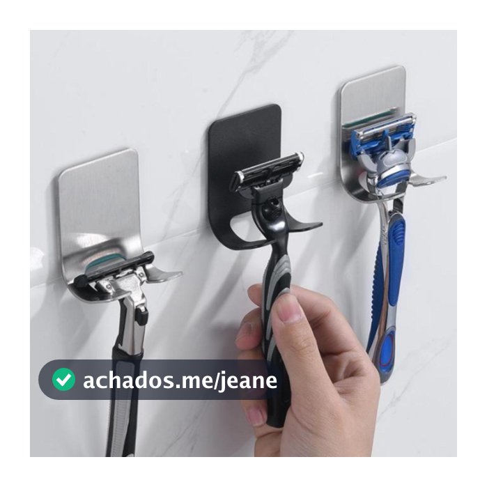 Suporte Para Parelho De Barbear Lamina Gillette Gilete Prestobarba Em Aço Inox Fita 3M