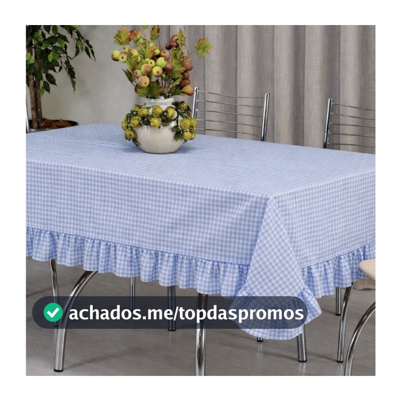 Toalha de Mesa com Babado de Algodão Decorativa