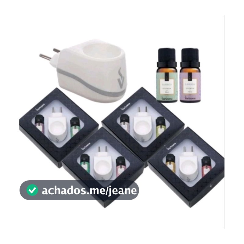 Kit Presente Aromatizador Difusor de Ambiente Standard Branco Bivolt+2 Essências 10ml Via Aroma