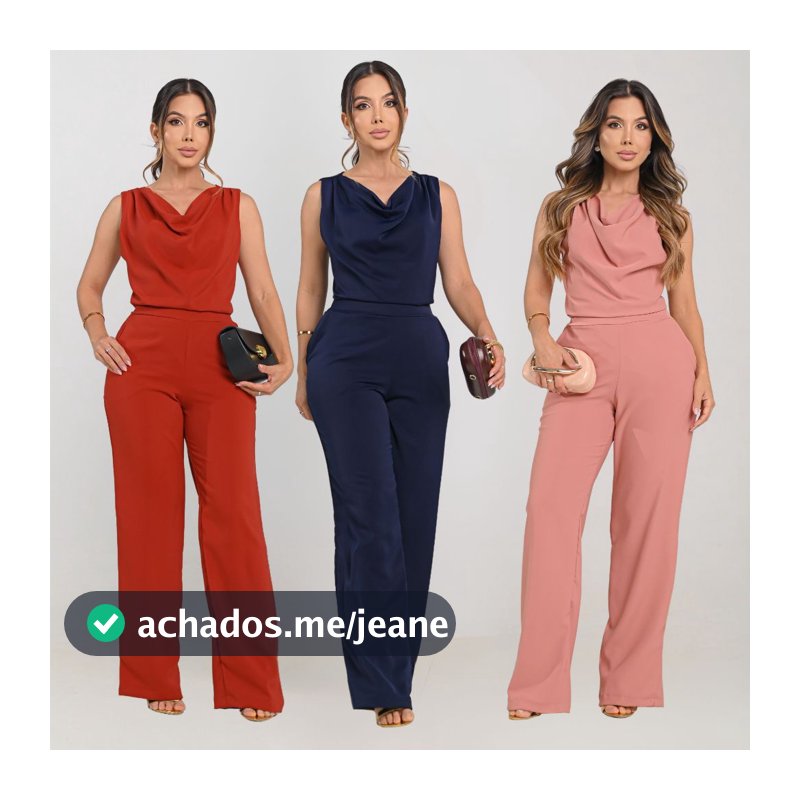 Conjunto Feminino Calça E Blusa Gola Boba Confortável Elegante
