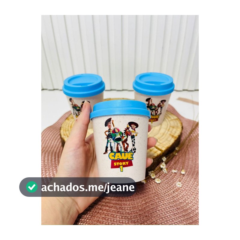 Copos Mini Bucks 250ml para lembrancinha de aniversário - Toy Story - Fazemos todos os temas