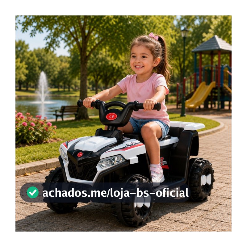 Carrinho de Passeio Eletrico Infantil Zippy Toys 6V Quadriciclo Com Luzes e Musicas Menina e Menino