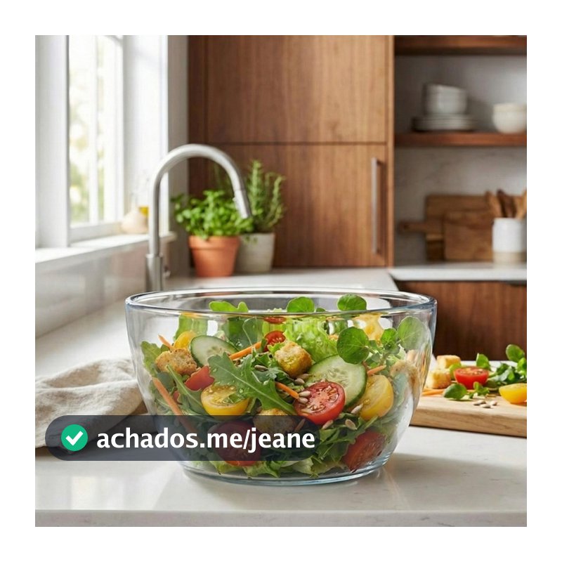 Bowl Vidro Grande 4750ml Tropical Saladeira Tigela Servir Mesa Posta Cozinha Ruvolo