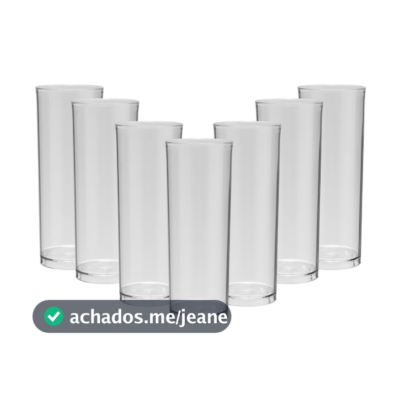 12 Copos Long Drink 330ml de Acrílico Cristal Copo Para Festas