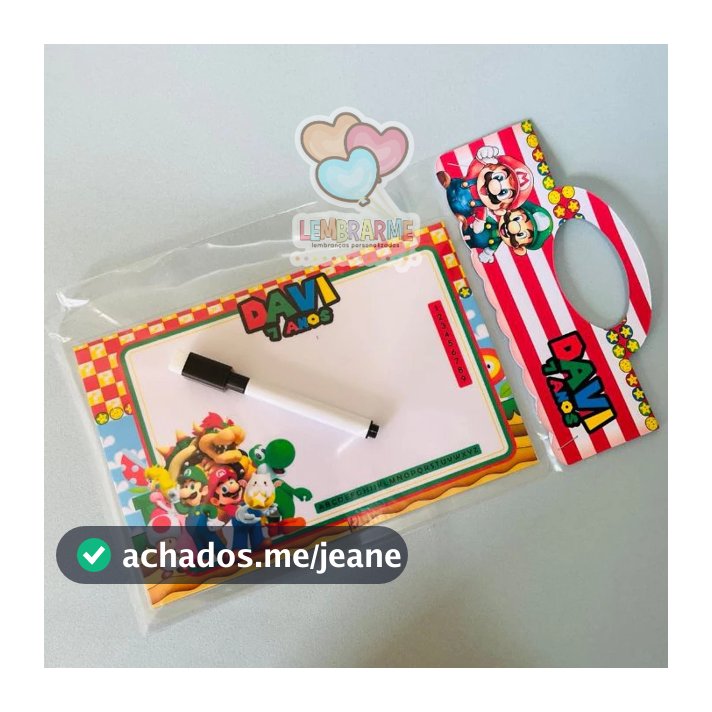 10 Lousa Mágica Super Mario 3 em 1 Lembrancinha Personalizada - Fazemos todos os temas