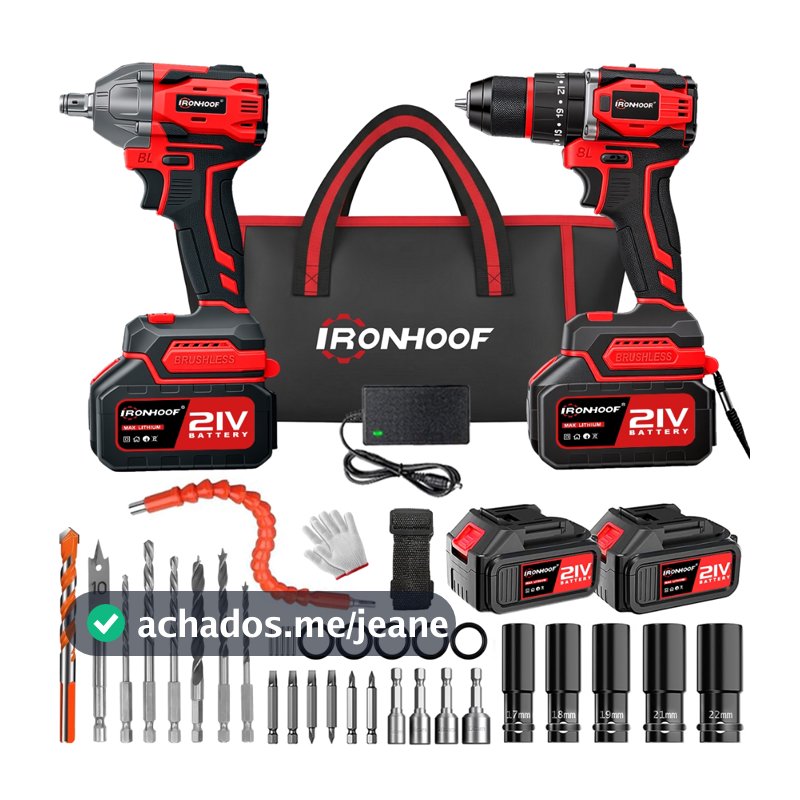 Kit Parafusadeira De Impacto E Chave De Impacto Brushless