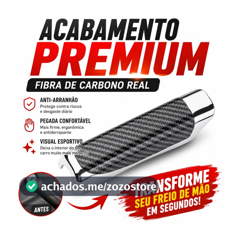 Capa Proteção Do Freio De Mão Carro E Manga De Decoração Cabo Antiderrapante Com Padrão De Fibra De Carbono Carpei