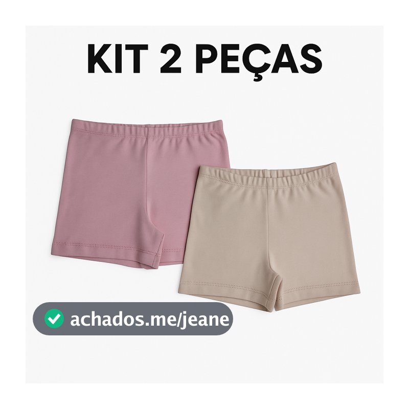 Shorts Curto Cotton Infantil Menina – Ideal para Usar com Saias e Vestidos | 2 a 12 Anos