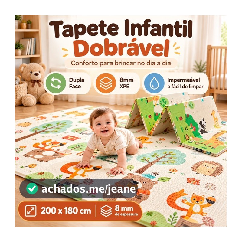 Tapete Infantil Atividade Bebê Dupla Face Emborrachado 1802000.8cm -S13