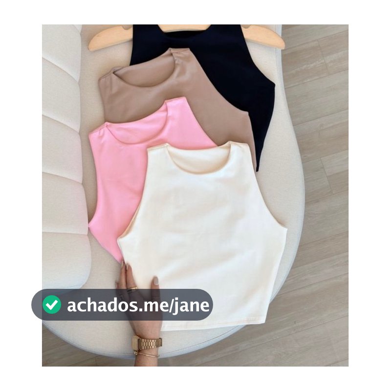 Cropped regatinha básico poliamida forro duplo feminino
