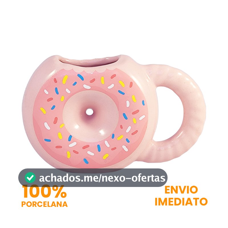 Caneca de Porcelana  Rosa Decorativa Donuts 300ml Simpsons