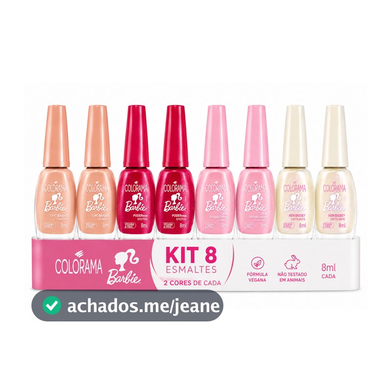 Kit Esmaltes Colorama Barbie Veganos 6 Free