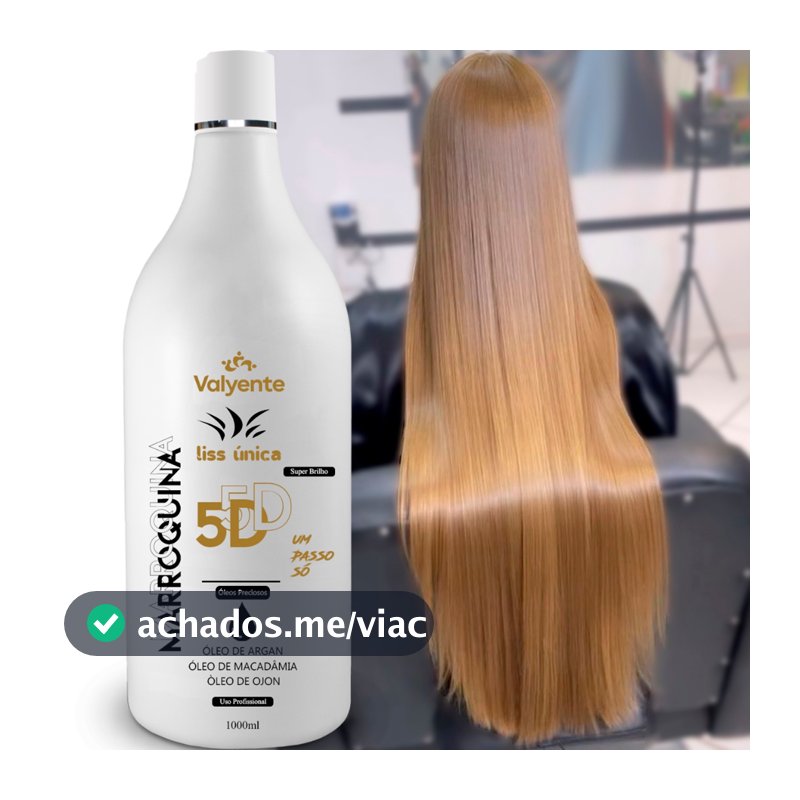 Marroquina Liss única Valyente:  Profissional 1000ml | Liso Absurdo Alisa 100% Óleo De Argan