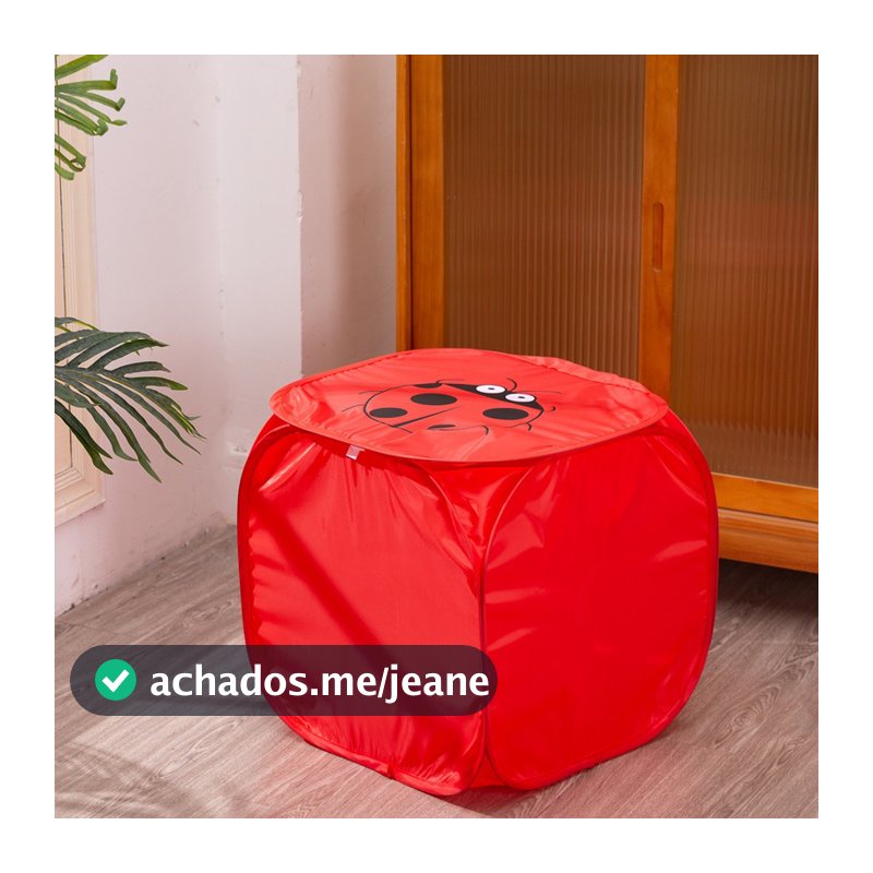 Cesto Organizador Grande com Tampa para Brinquedos e Roupas Sujas Multiuso Dobrável Kids