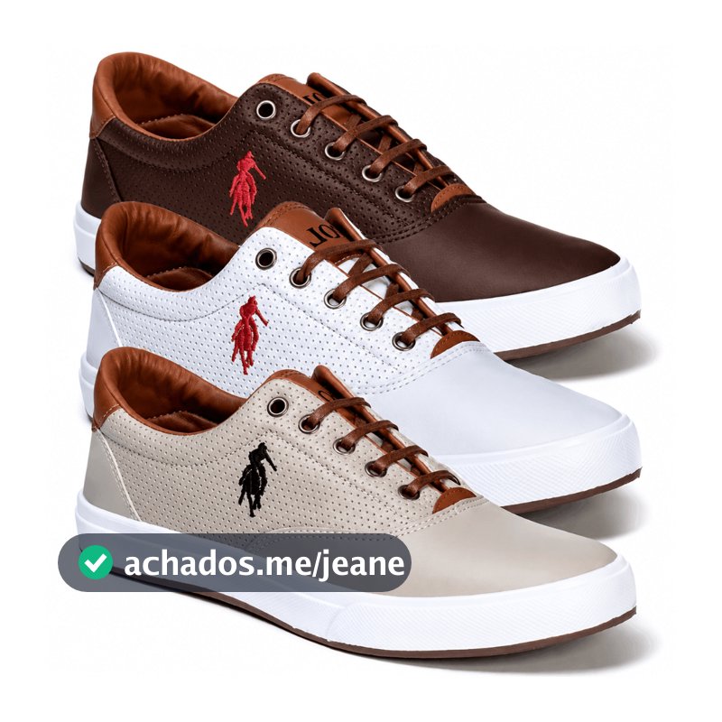 Kit 3 pares de tenis masculino Casual da polo Open original Confortável Cores variadas