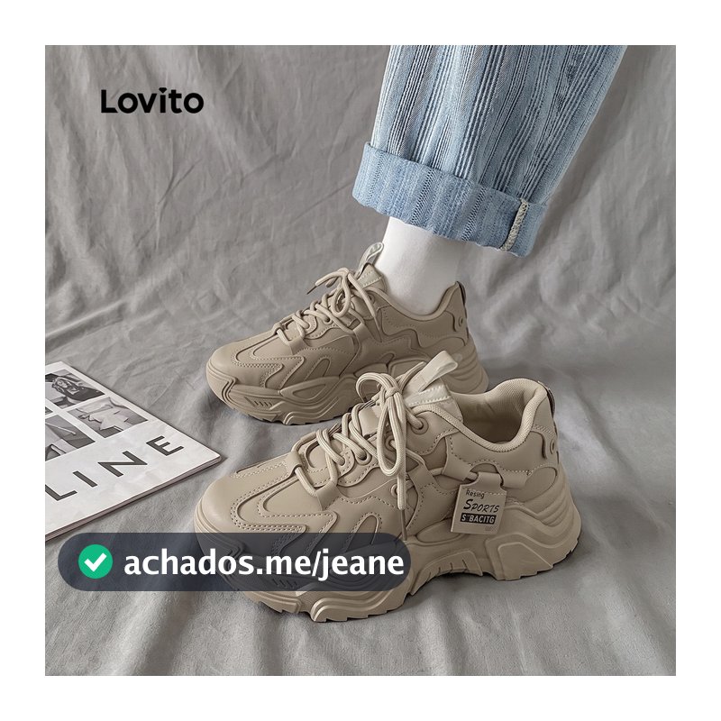 Lovito Tênis Casual Para Uso Diário Estilo Coreano Com Sola Grossa Que Aumenta a Altura Confortável E Respirável Para Mulheres LFA62230