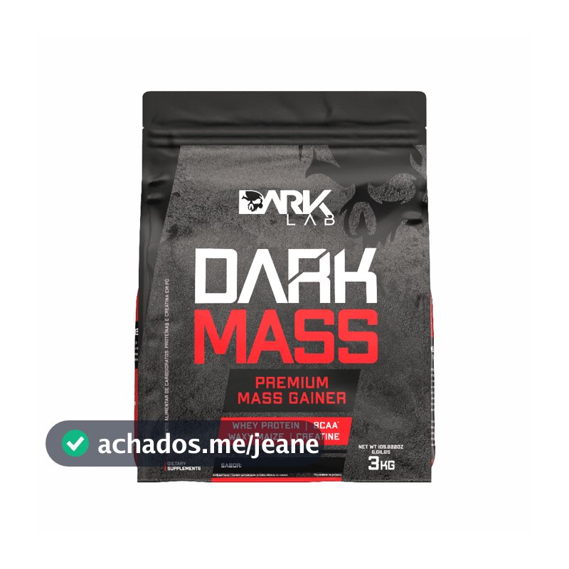 Hipercalórico Dark Mass 3kg Dark Lab - Whey Protein, Creatina, BCAA, Waxy Maize, Premium Mass Gainer