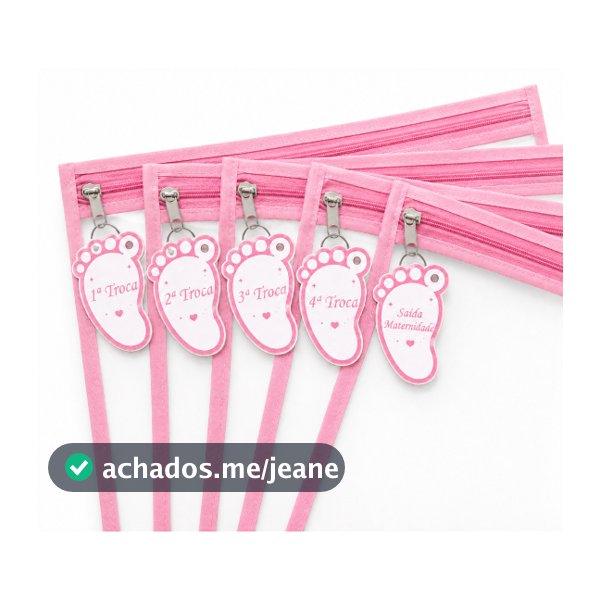 Kit 5 Saquinho Maternidade + 5 Chaveiros com Tag de identificação