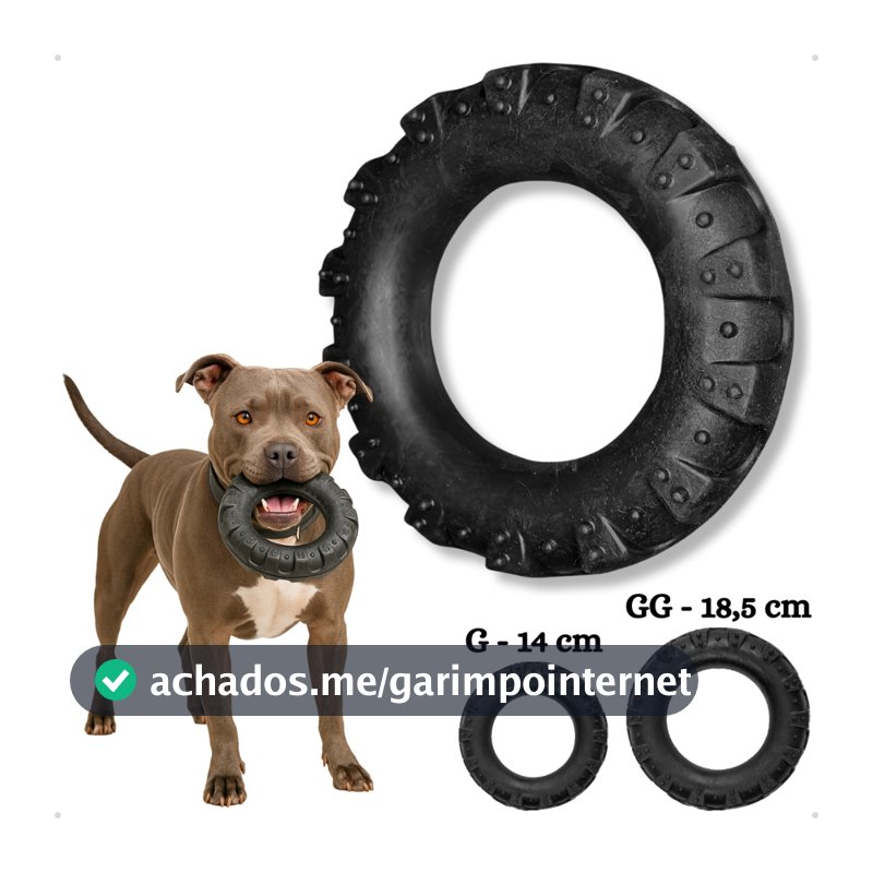 Brinquedo para Cachorro Mordedor Pneu de Borracha Resistente Off-Road - Envio Imediato