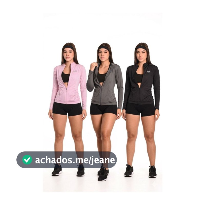 Jaqueta Casaco com ziper feminino com bolso Blusa Proteção Solar  Dryfit Academia