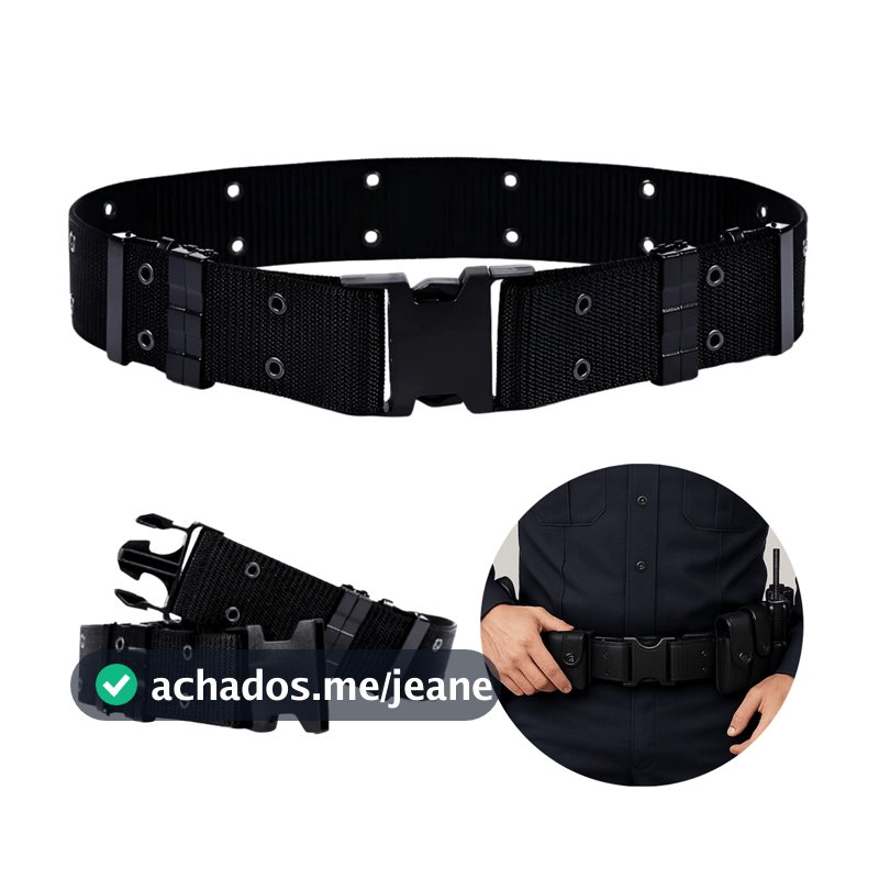 Cinto Tático Militar Americano Guarnição Regulável Tam 125 Engate Rápido Airsoft Preto Segurança
