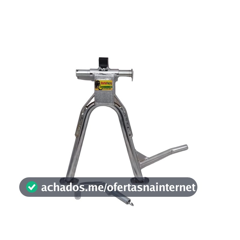 CAVALETE CENTRAL CROMADO PRETO TITAN/FAN 160 COM PINO+MOLA+MEIA LUA+BATENTE