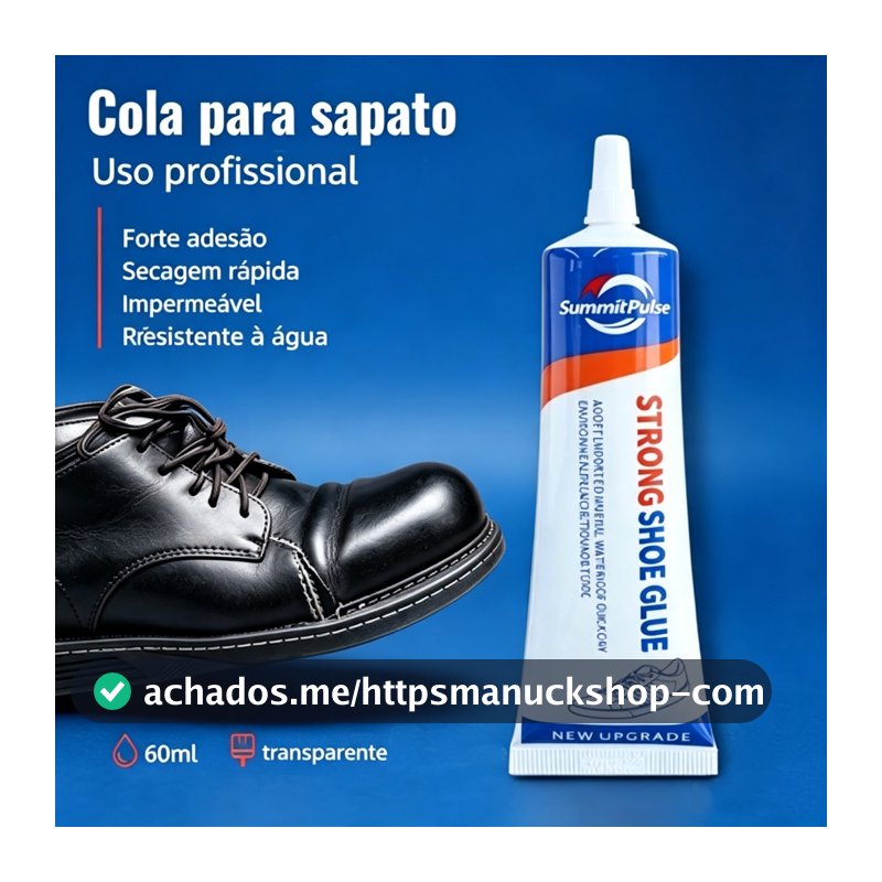 Cola para Sapatos Premium de Alta Resistência 60ml - Adesivo de Reparação para Calçado de Couro e Sapatilhas Desportivas