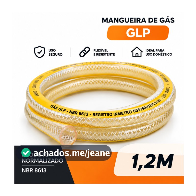 Mangueira de Gás IBIRÁ 1,2 Metros para Fogão e Cooktop GLP
