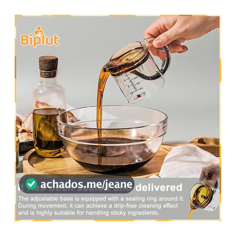 Measuring Cup Dishwasher Safe 4-in-1 Adjustable with Scraper Essential Kitchen Tool for Baking Cooking Mess-free Glass M