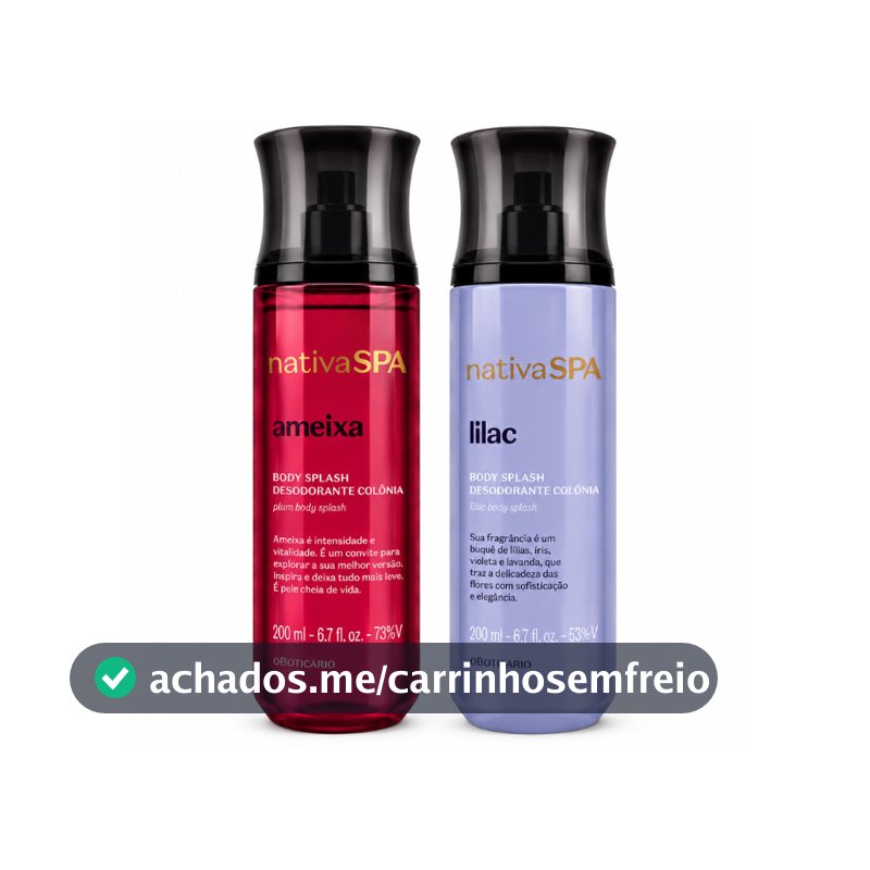 Combo Ameixa e Lilac Nativa SPA – 2 Body Splash Corporais