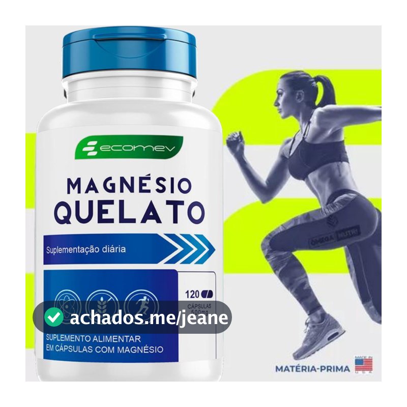 Magnesio Quelato 100% Puro 500mg 120 Cáps Ecomev